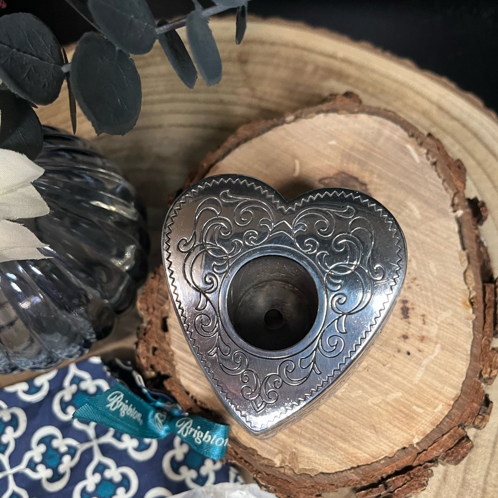 Brighton Silver Heart Design Candle / Pen Holder - Picture 2 of 7